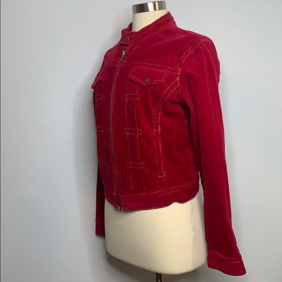 Tommy Hilfiger Women's Red Corduroy Jacket - Picture 2 of 6